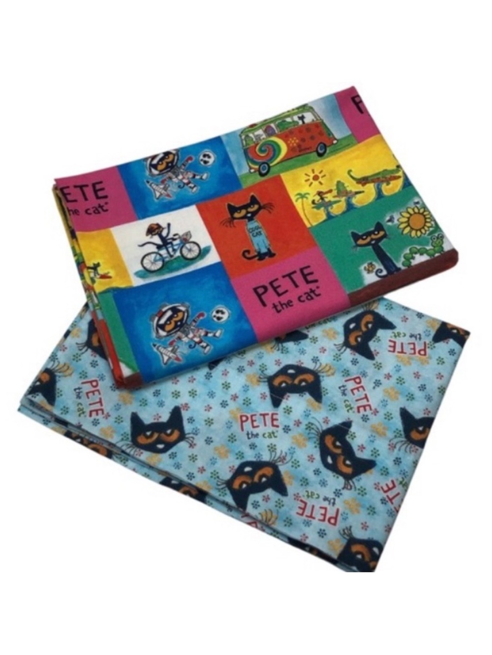 Set Of 2 Hand Made Cotton Multicolor Pet The Cat Standard Pillowcases